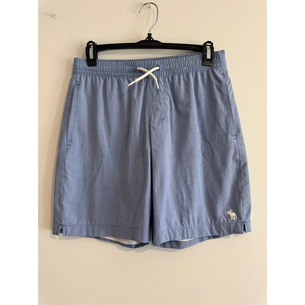 Abercrombie Kids Swim Trunks Boys 13/14 Light Blue Mesh Lined Drawstring shorts